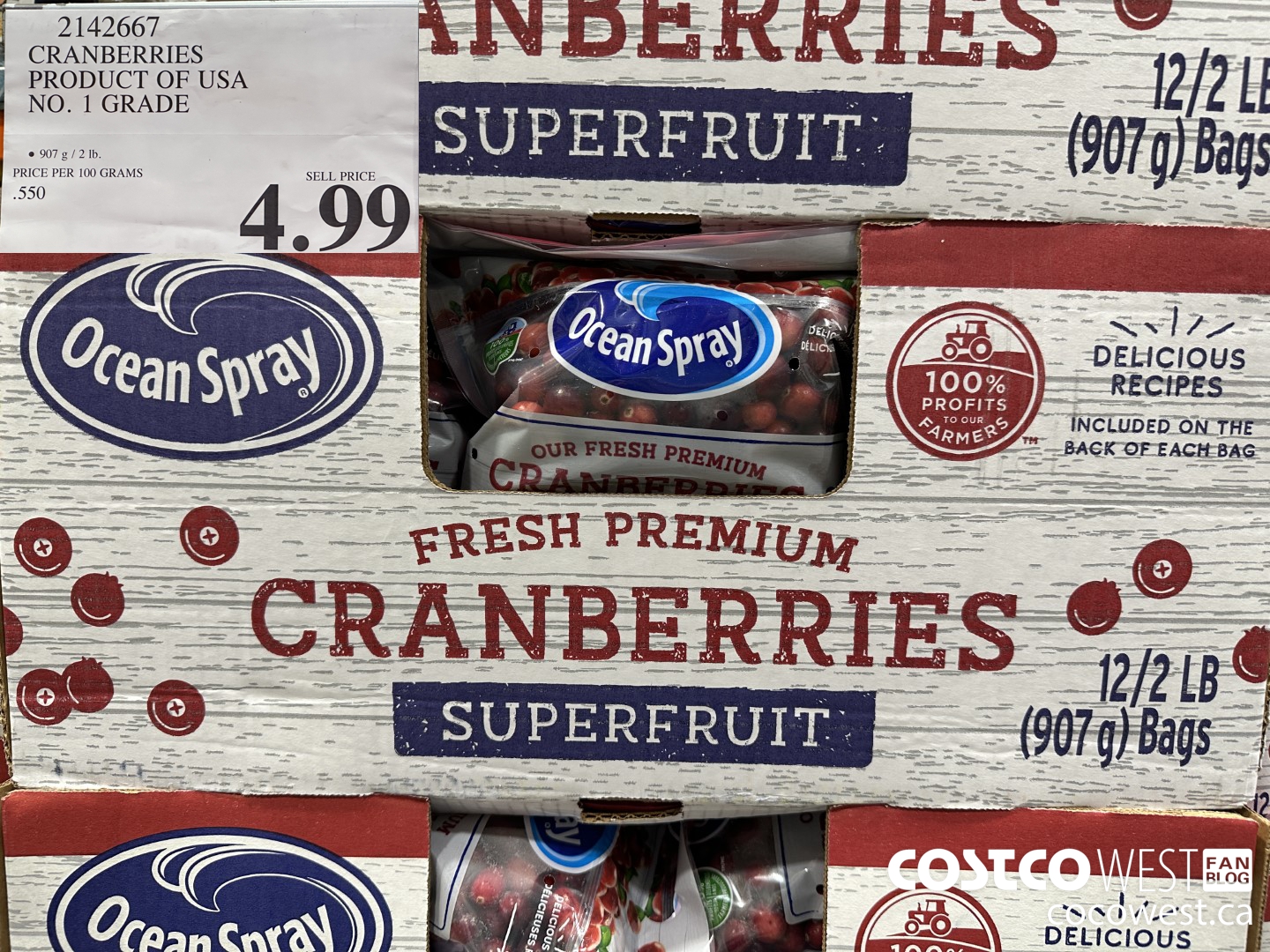 2142667 CRANBERRIES PRODUCT OF USA NO. 1 GRADE $4.99