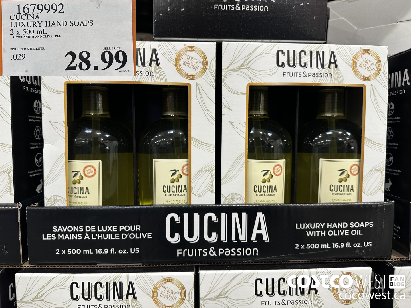 1679992 CUCINA LUXURY HAND SOAPS 2 X 500 ML $28.99
