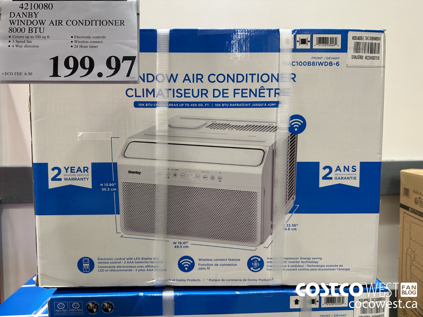 4210080 DANBY WINDOW AIR CONDITIONER 8000 BTU $199.97