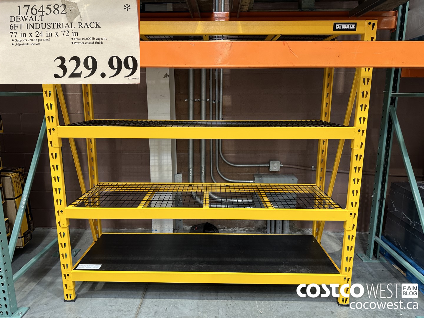 1764582 DEWALT 6FT INDUSTRIAL RACK 77 IN X 24 IN X 72 IN $329.99
