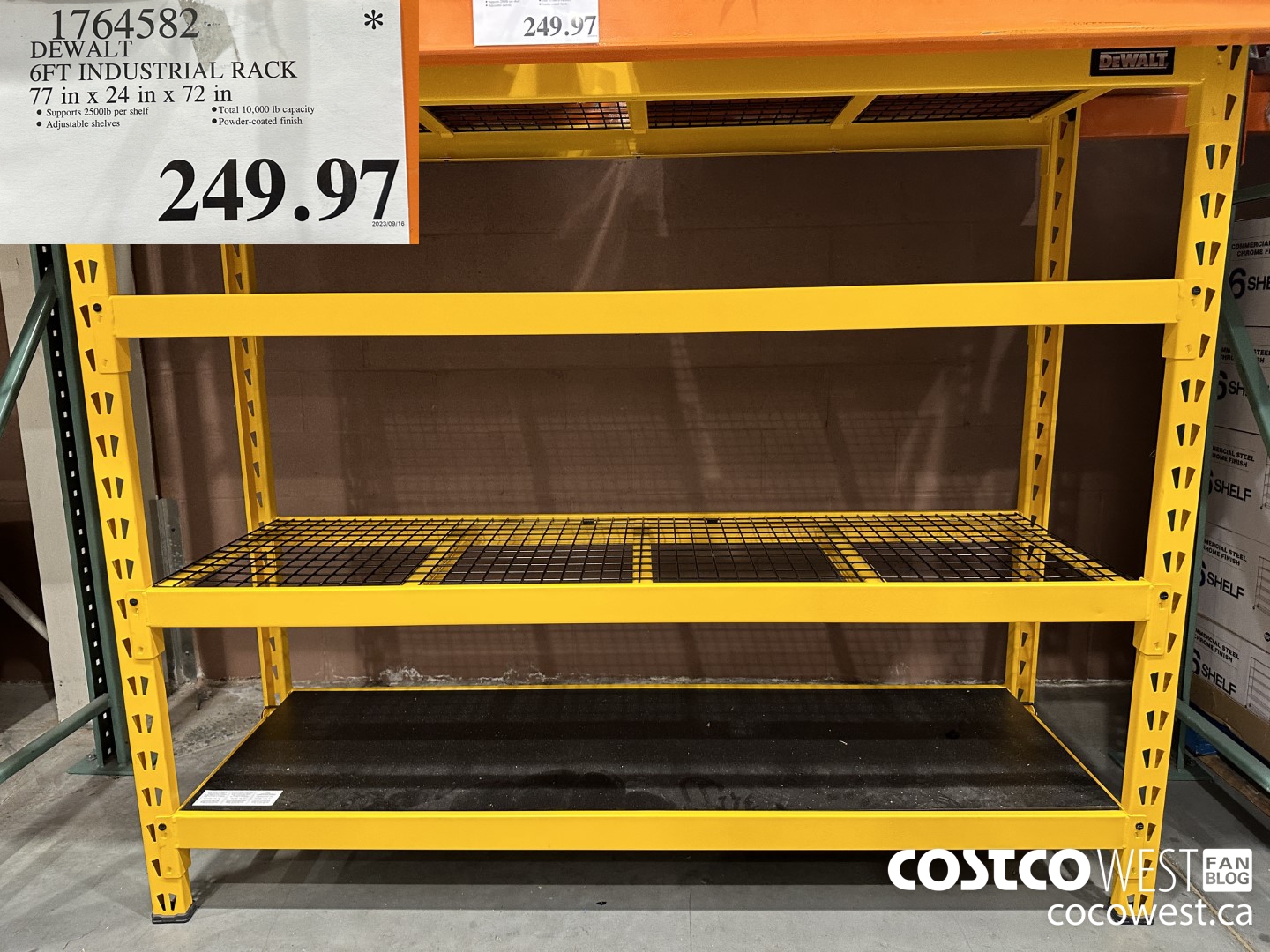 1764582 DEWALT 6FT INDUSTRIAL RACK 77 IN X 24 IN X 72 IN $249.97