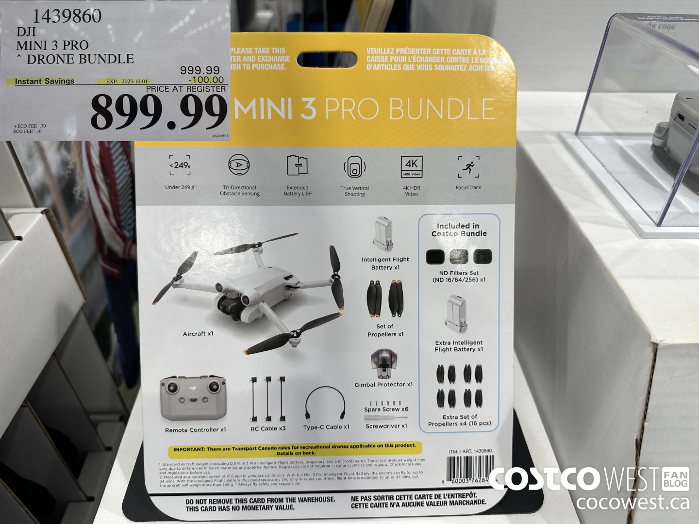 1439860 DJI MINI 3 PRO DRONE BUNDLE ($100.00 INSTANT SAVINGS EXPIRES ON 2023-10-01) $899.99