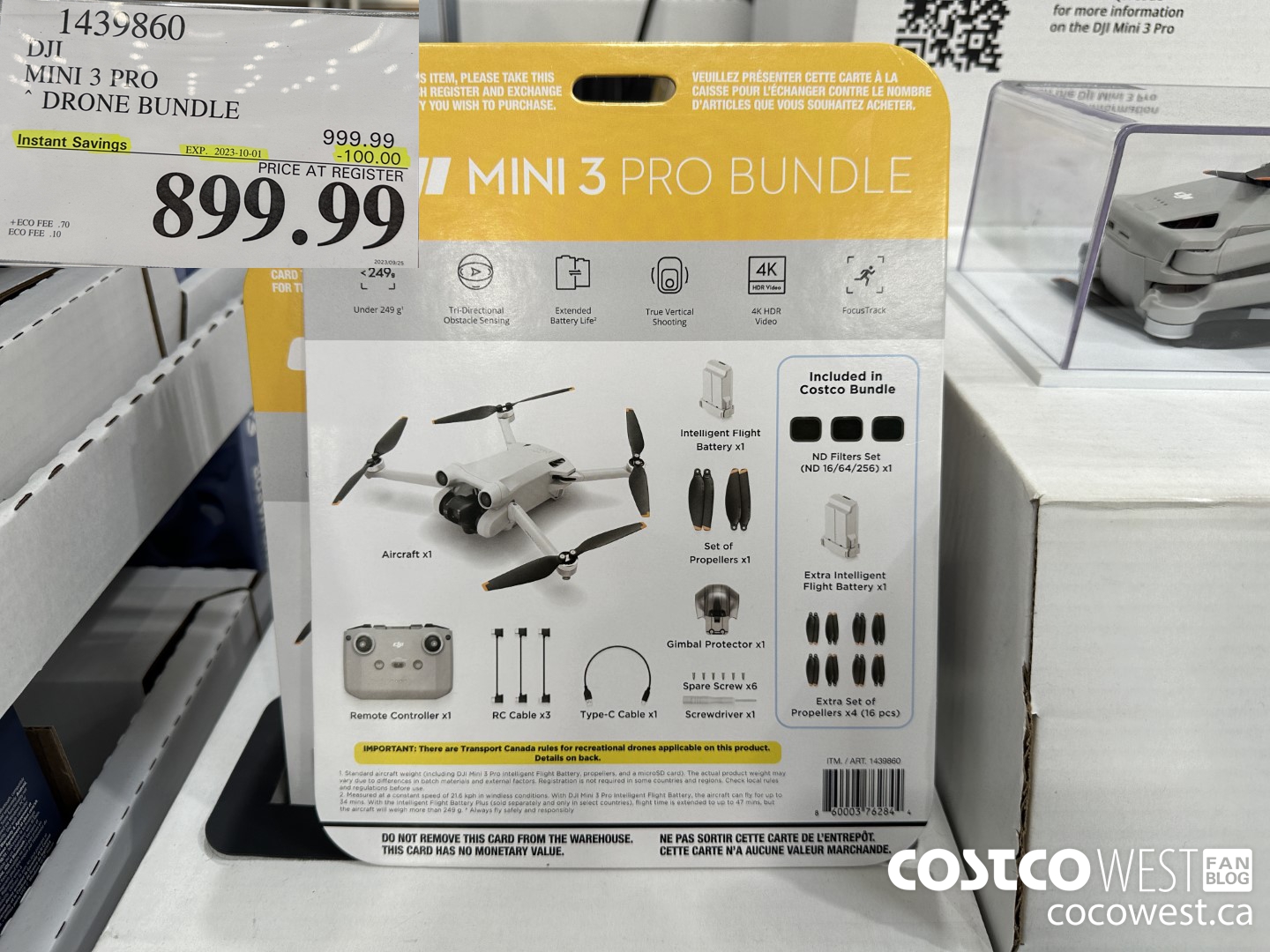 1439860 DJI MINI 3 PRO DRONE BUNDLE ($100.00 INSTANT SAVINGS EXPIRES ON 2023-10-01) $899.99