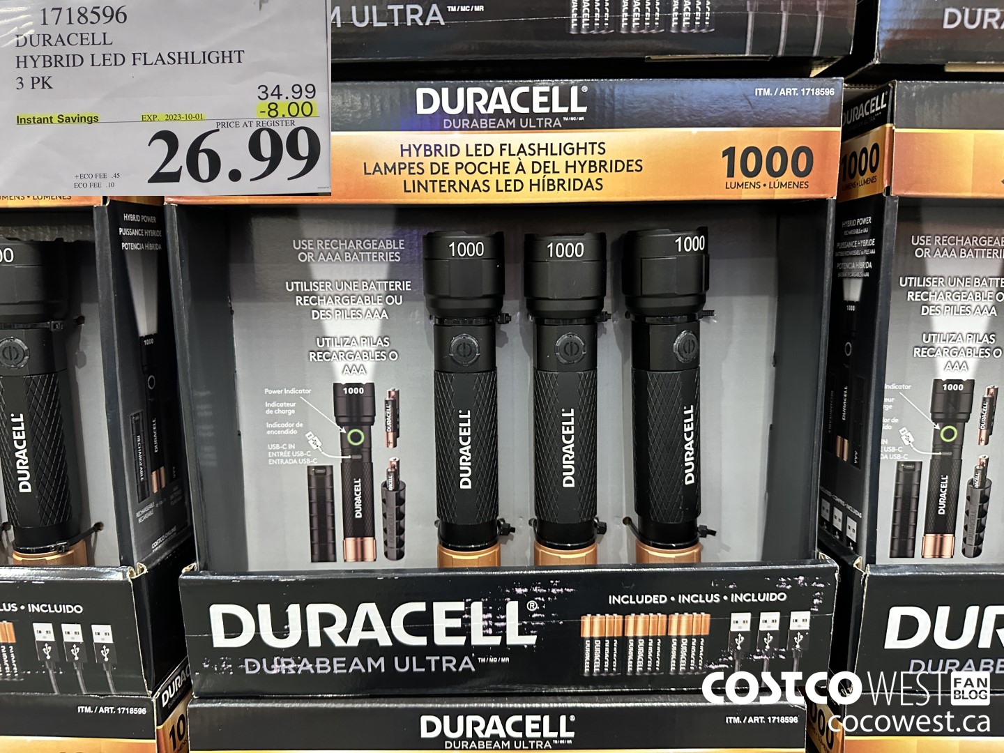 1718596 DURACELL HYBRID LED FLASHLIGHT 3 PK ($8.00 INSTANT SAVINGS EXPIRES ON 2023-10-01) $26.99