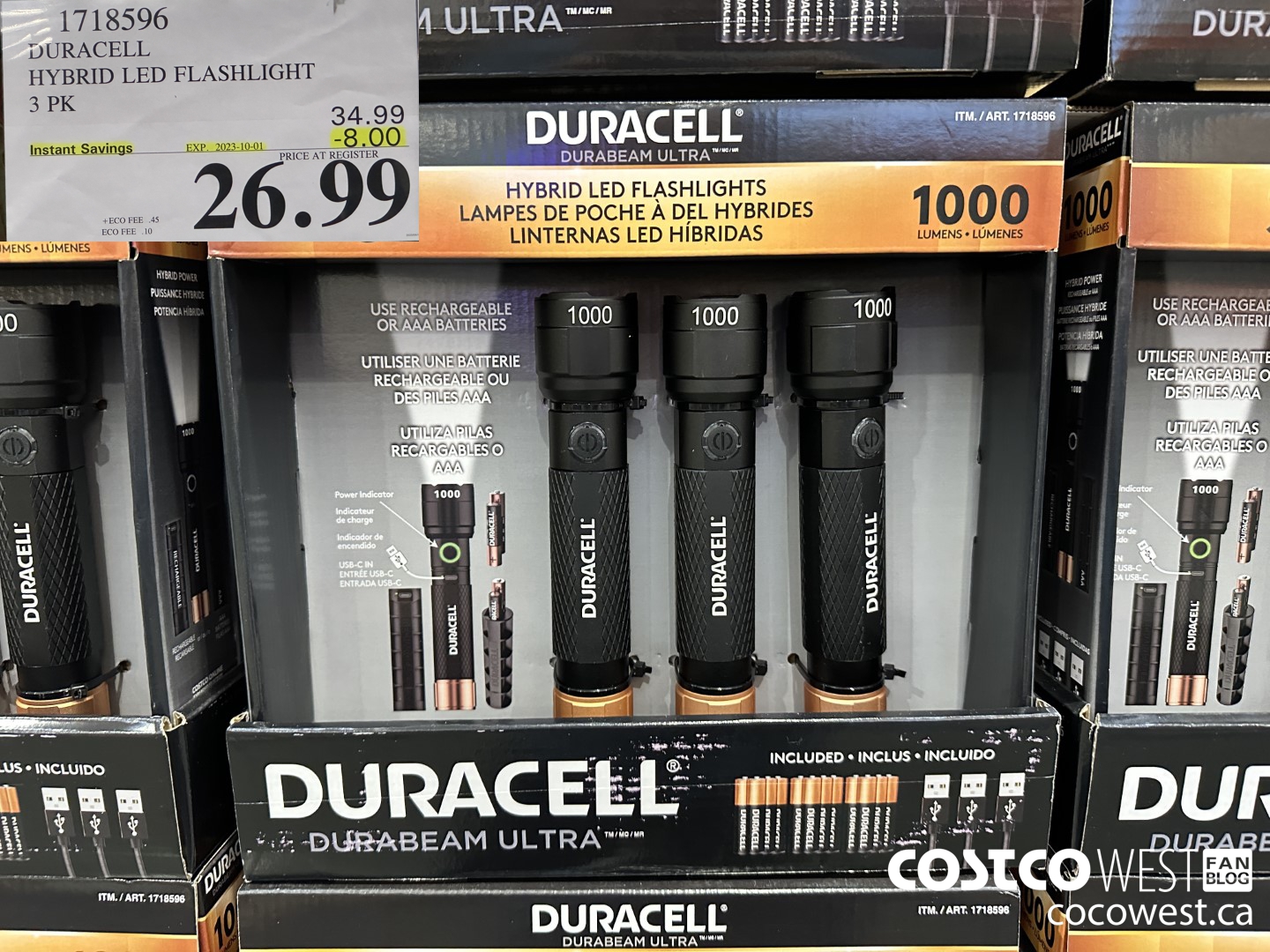 1718596 DURACELL HYBRID LED FLASHLIGHT 3 PK ($8.00 INSTANT SAVINGS EXPIRES ON 2023-10-01) $26.99