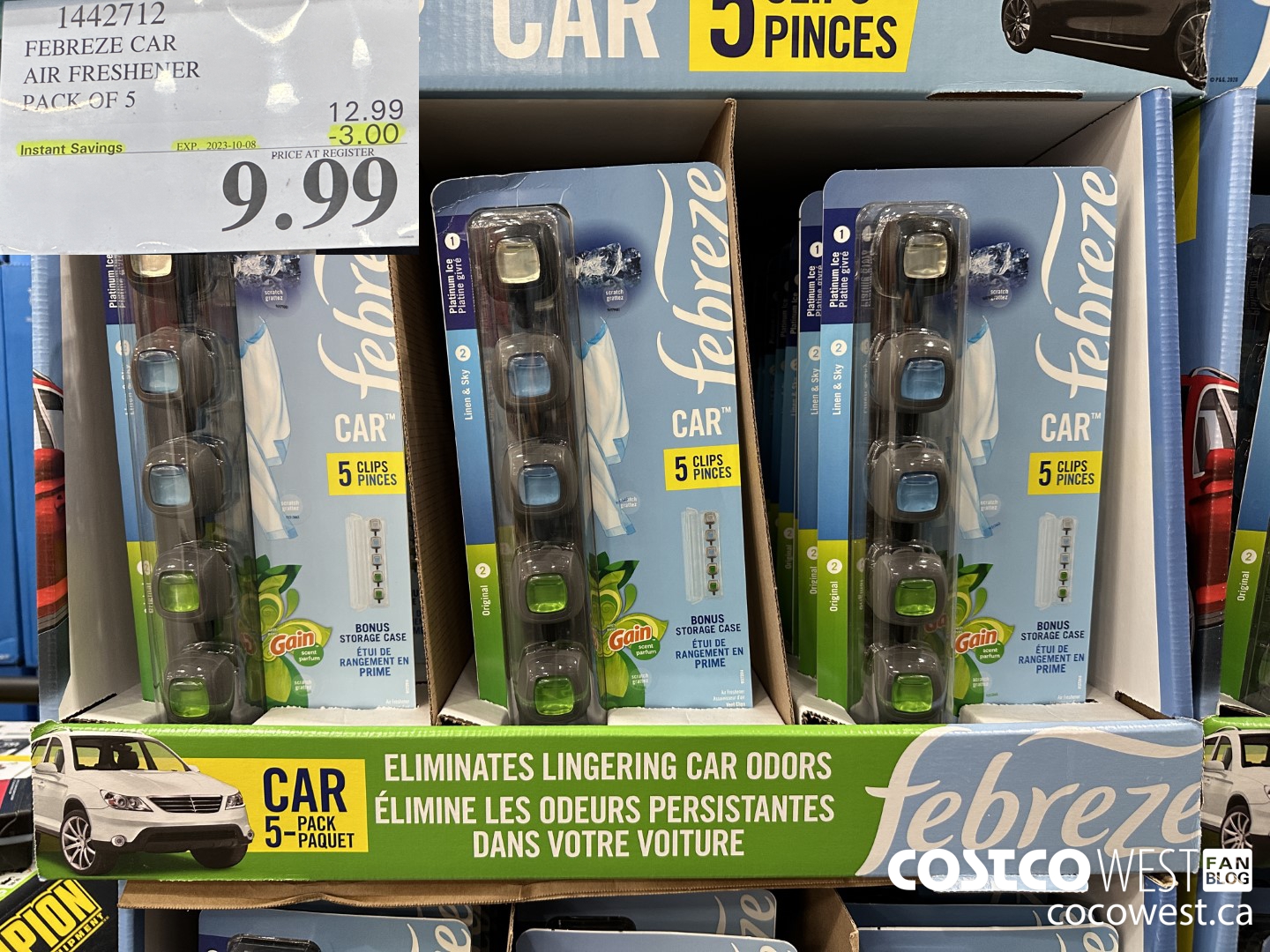 1442712 FEBREZE CAR AIR FRESHENER 5 PACK ($3.00 INSTANT SAVINGS EXPIRES ON 2023-10-08) $9.99