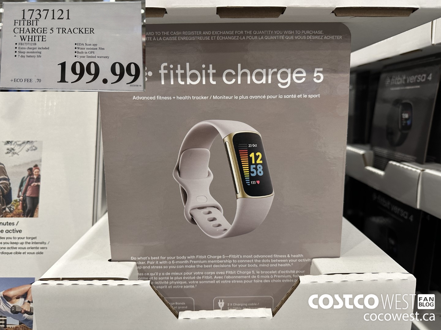 1737121 FITBIT CHARGE 5 TRACKER WHITE $199.99