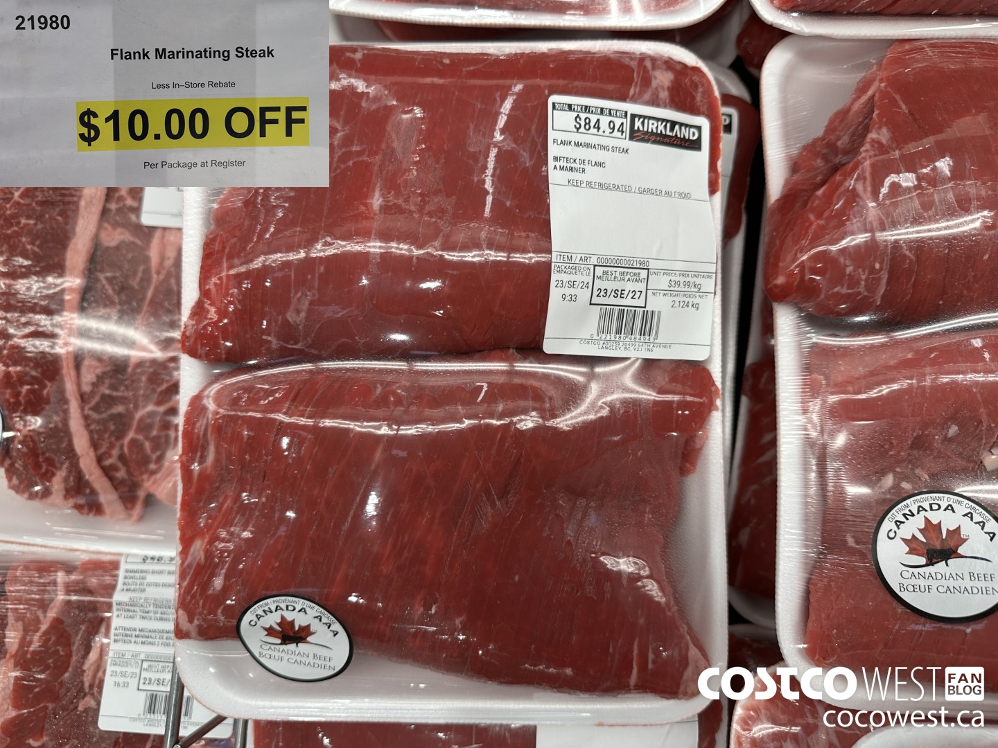 21980 FLANK MARINATING STEAK ($10.00 INSTANT SAVINGS)