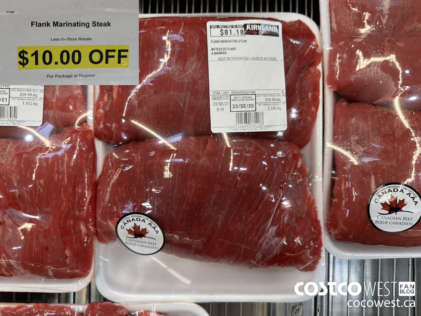 21980 FLANK MARINATING STEAK ($10.00 INSTANT SAVINGS)