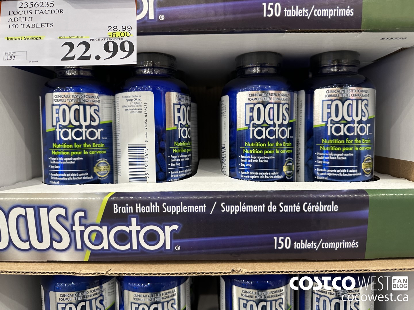 2356235 FOCUS FACTOR ADULT 150 TABLETS ($6.00 INSTANT SAVINGS EXPIRES ON 2023-10-01) $22.99