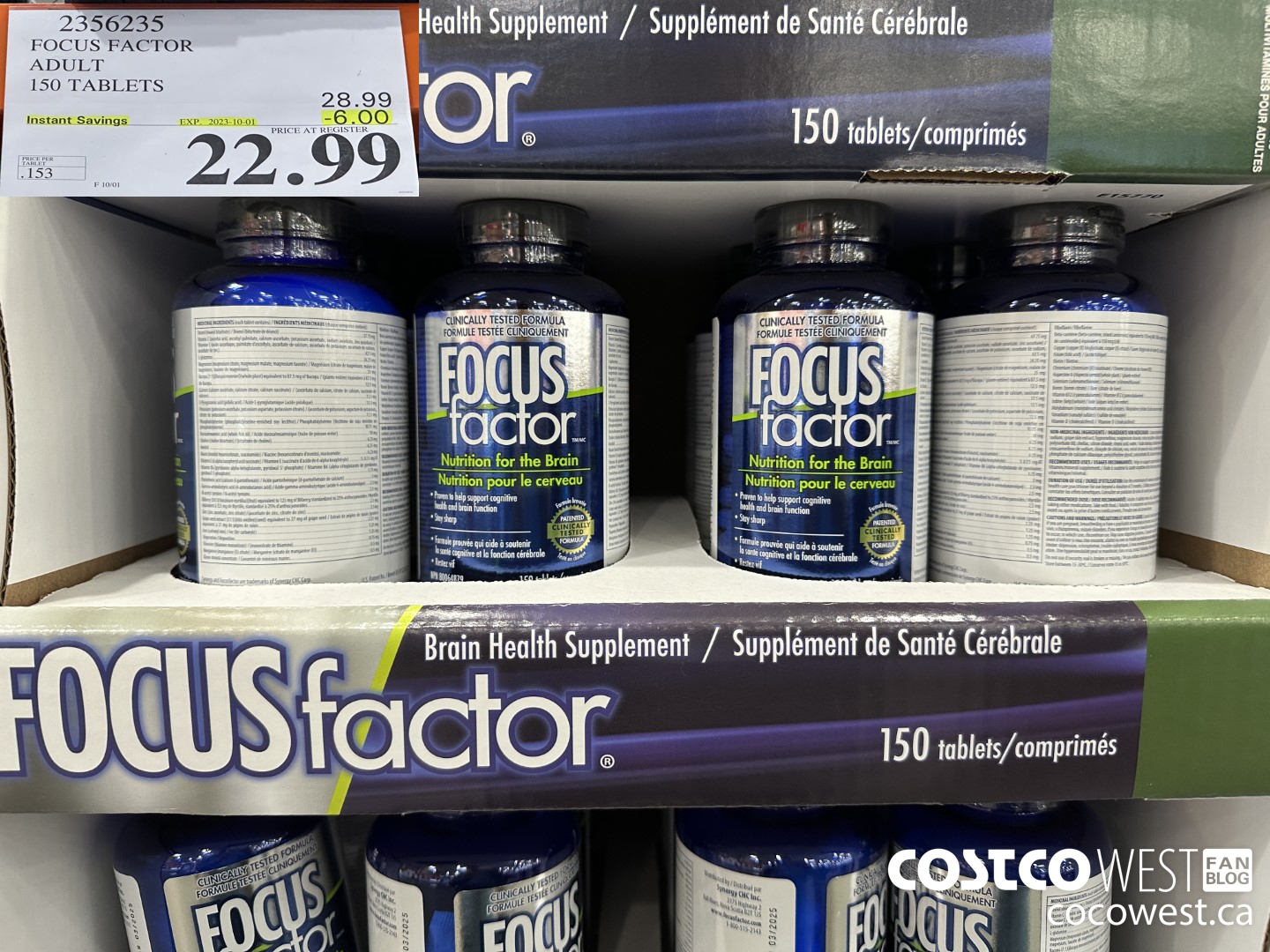 2356235 FOCUS FACTOR ADULT 150 TABLETS ($6.00 INSTANT SAVINGS EXPIRES ON 2023-10-01) $22.99