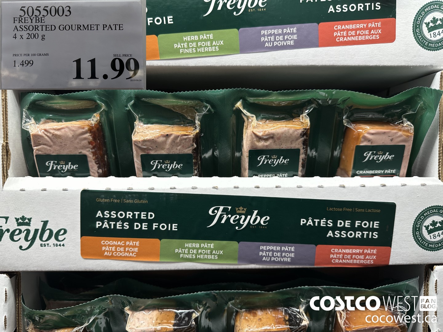 5055003 FREYBE ASSORTED GOURMET PATE 4 x 200 g $11.99