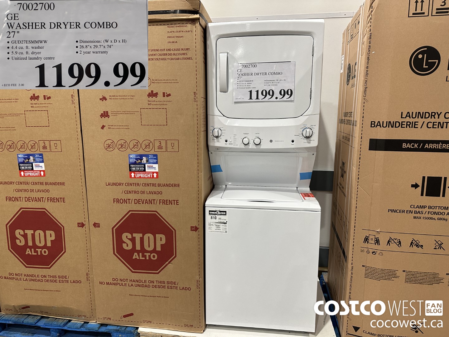 7002700 GE WASHER DRYER COMBO 27