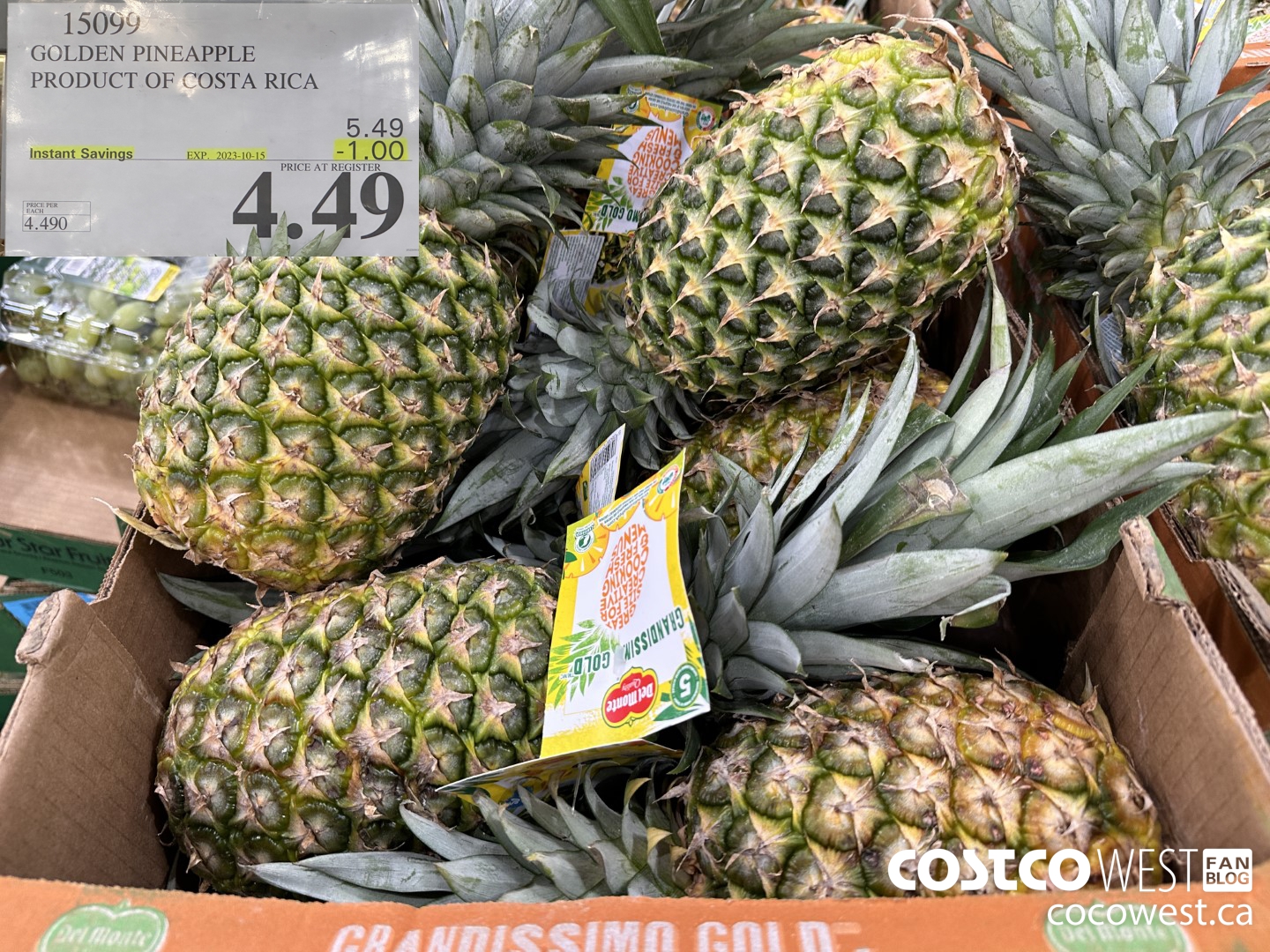 15099 GOLDEN PINEAPPLE PRODUCT OF COSTA RICA ($1.00 INSTANT SAVINGS EXPIRES ON 2023-10-15) $4.49