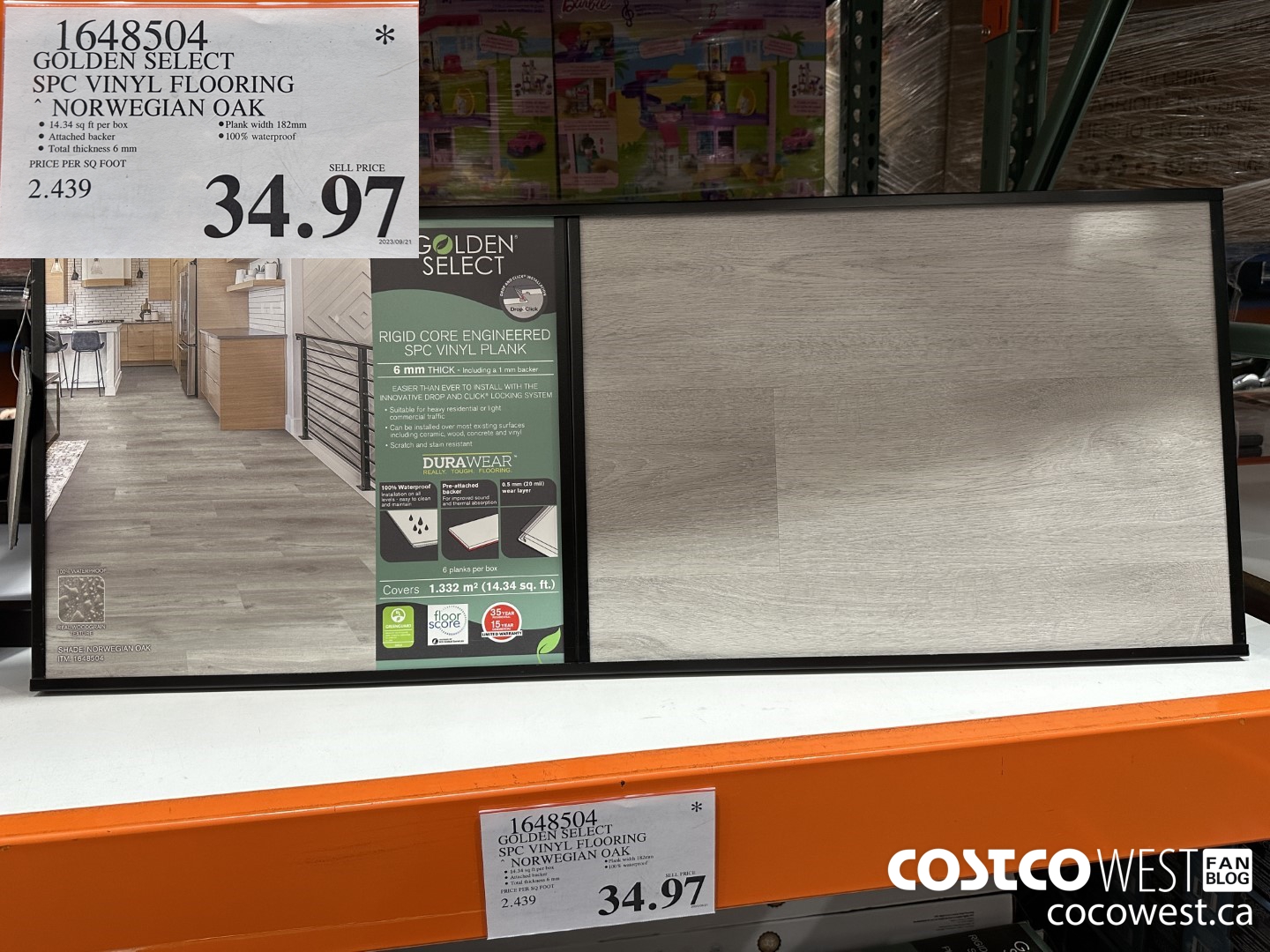 1648504 GOLDEN SELECT SPC VINYL FLOORING NORWEGIAN OAK $34.97