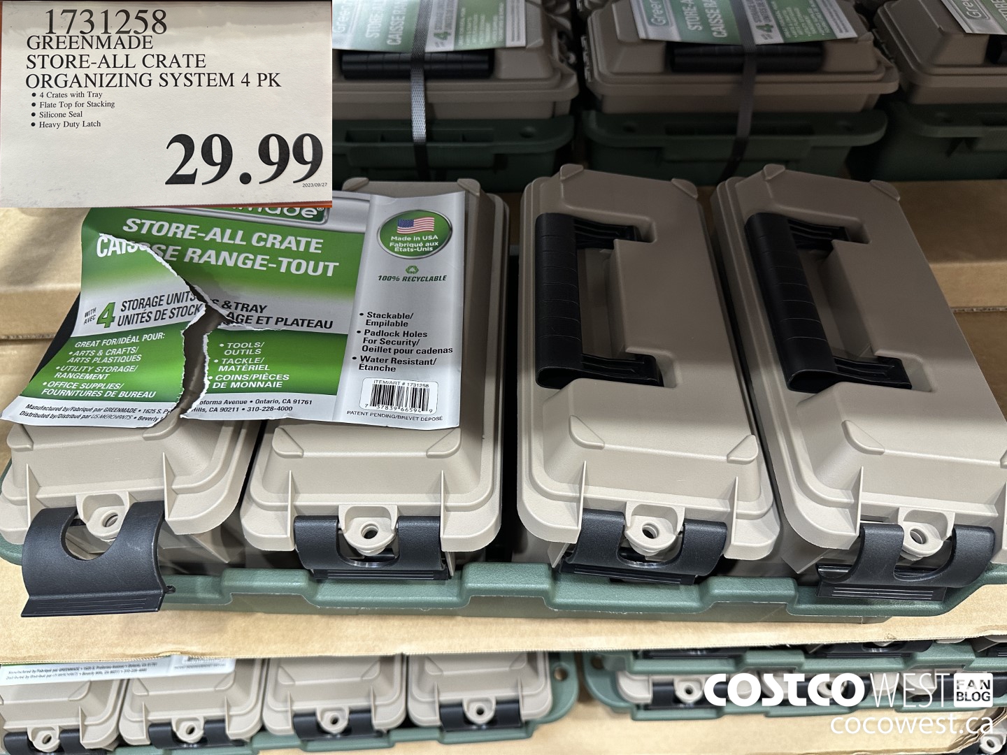 1731258 GREENMADE STORE-ALL CRATE ORGANIZING SYSTEM 4 PK $29.99