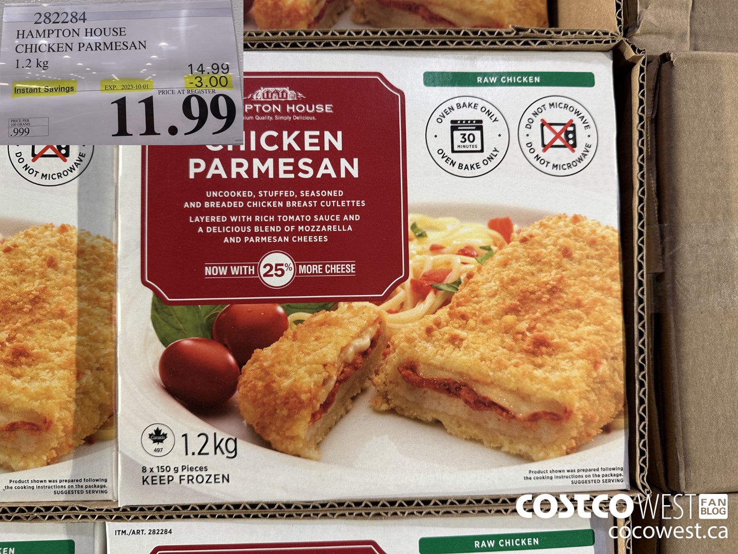282284 HAMPTON HOUSE CHICKEN PARMESAN 1.2 kg ($3.00 INSTANT SAVINGS EXPIRES ON 2023-10-01) $11.99