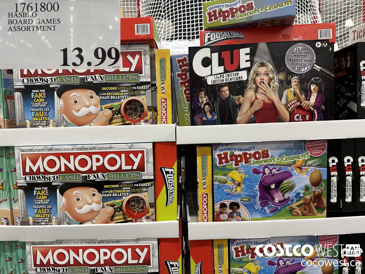 1761800 HASBRO BOARD GAMES ASSORTMENT $13.99