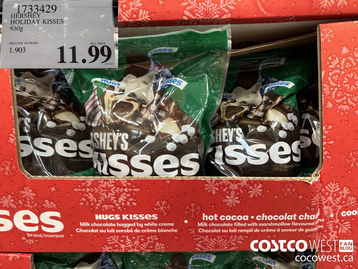 1733429 HERSHEY HOLIDAY KISSES 630G $11.99