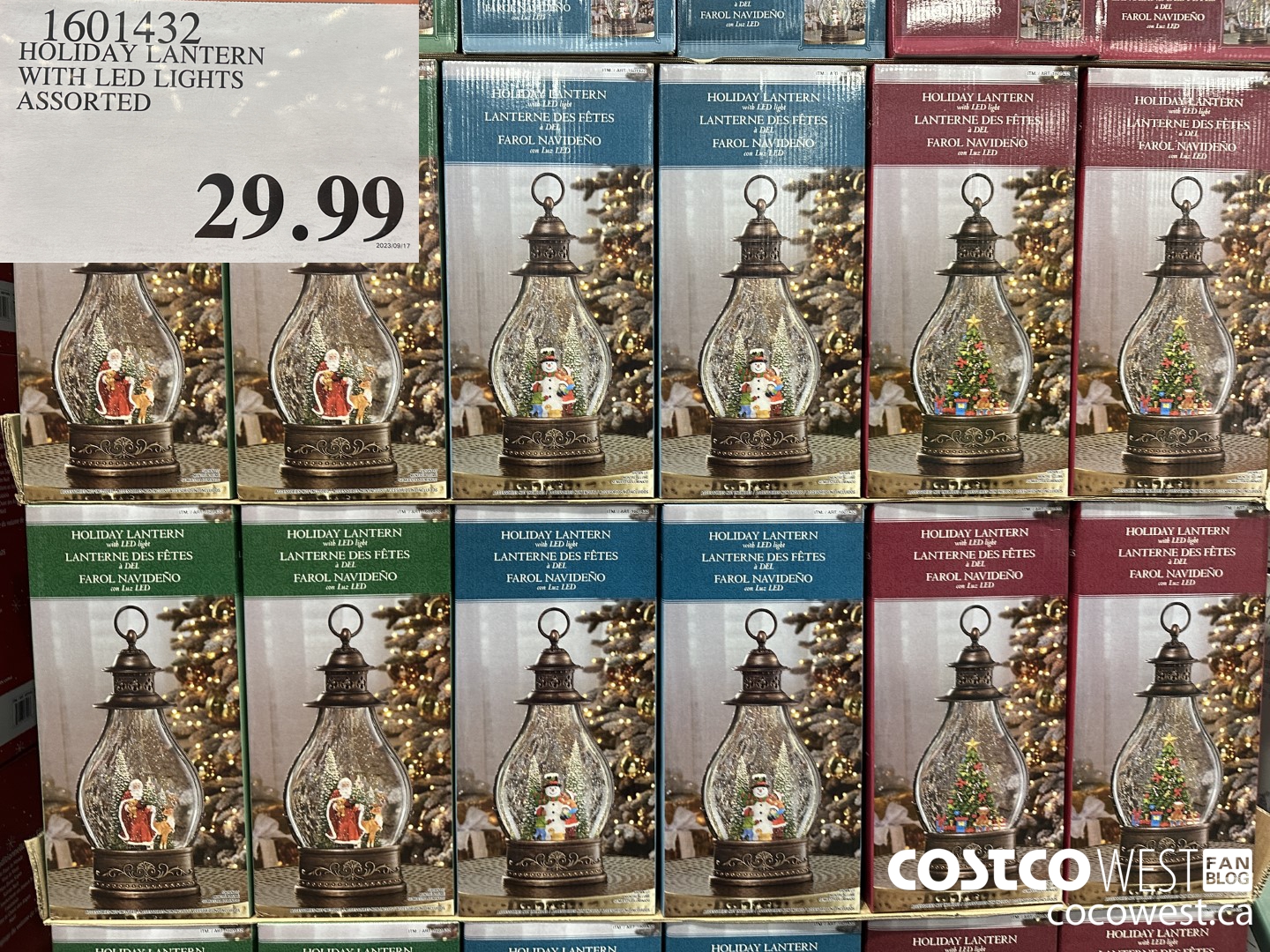 1601432 HOLIDAY LANTERN WITH LED LIGHTS ASSORTED  $29.99