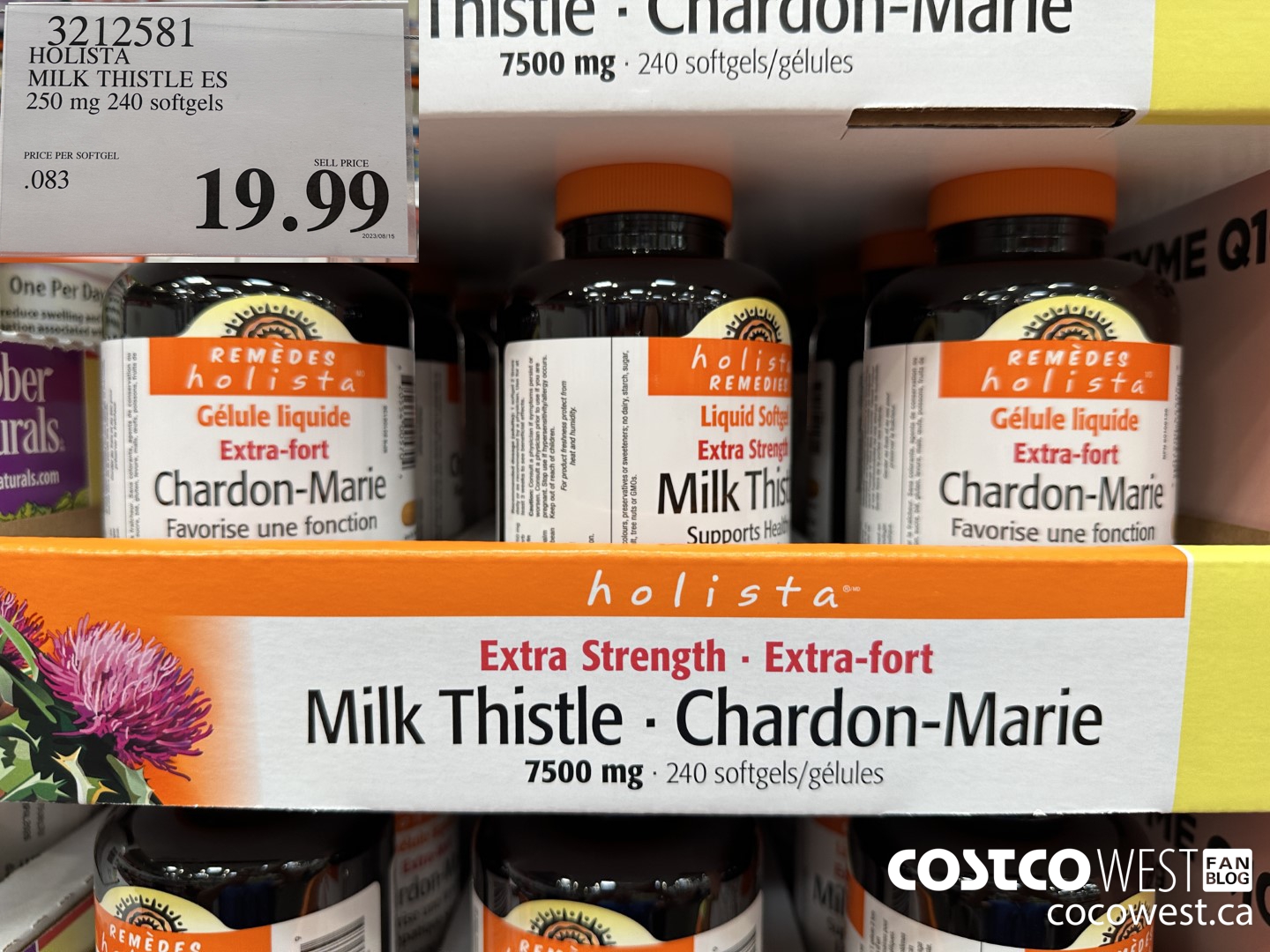 3212581 HOLISTA MILK THISTLE ES 250 mg 240 softgels $19.99