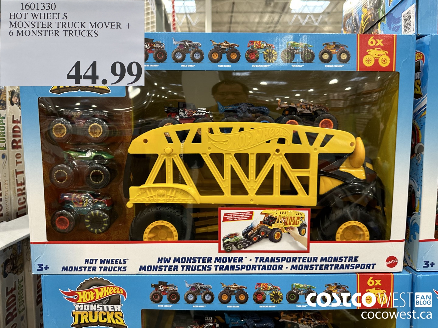 1601330 HOT WHEELS MONSTER TRUCK MOVER + 6 MONSTER TRUCKS $44.99