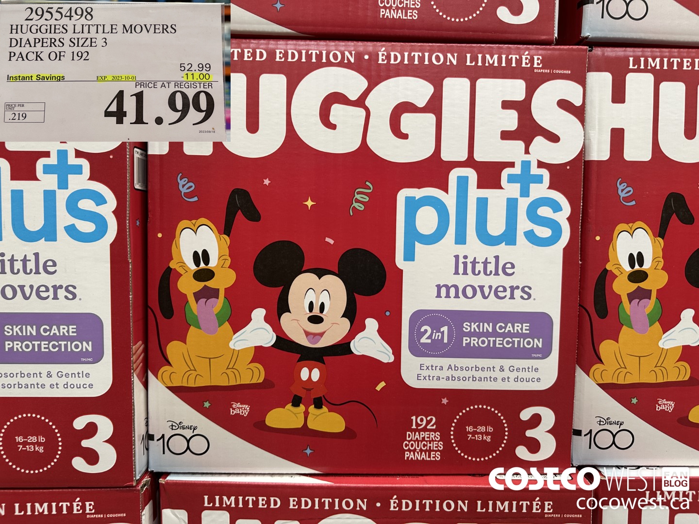 2955498 HUGGIES LITTLE MOVERS DIAPERS SIZE 3 PACK OF 192 ($11.00 INSTANT SAVINGS EXPIRES ON 2023-10-01) $41.99