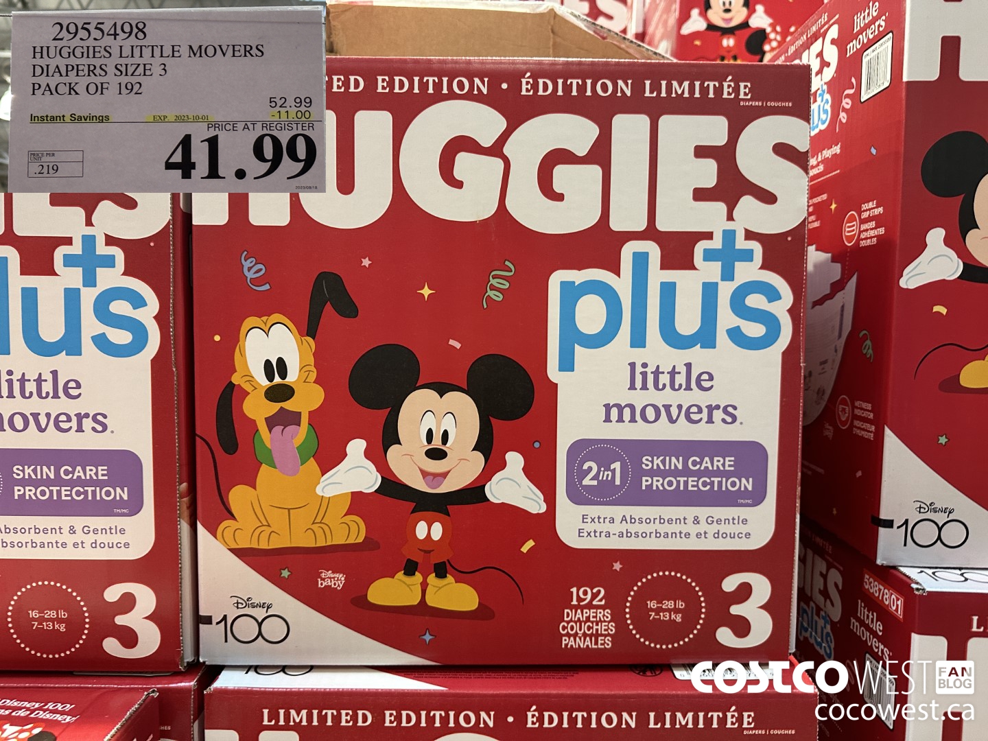 2955498 HUGGIES LITTLE MOVERS DIAPERS SIZE 3 PACK OF 192 ($11.00 INSTANT SAVINGS EXPIRES ON 2023-10-01) $41.99