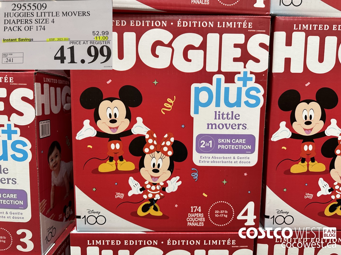 2955509 HUGGIES LITTLE MOVERS DIAPERS SIZE 4 PACK OF 174 ($11.00 INSTANT SAVINGS EXPIRES ON 2023-10-01) $41.99