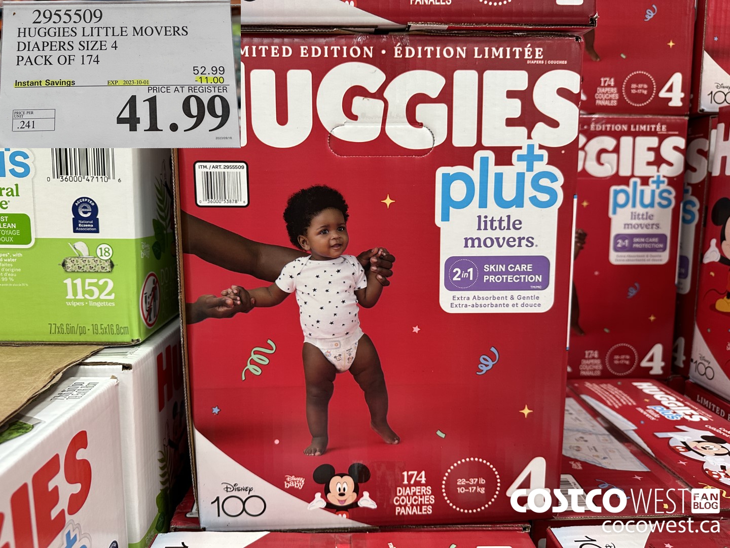 2955509 HUGGIES LITTLE MOVERS DIAPERS SIZE 4 PACK OF 174 ($11.00 INSTANT SAVINGS EXPIRES ON 2023-10-01) $41.99