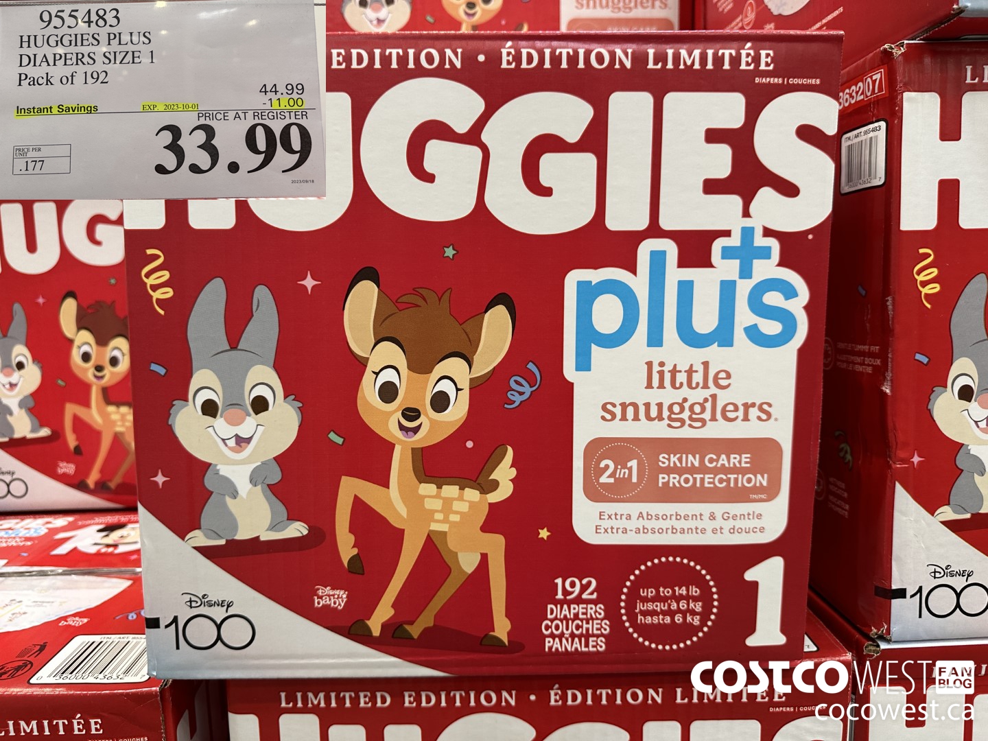 955483 HUGGIES LITTLE SNUGGLE SIZE 1 DIAPERS PACK OF 192 ($11.00 INSTANT SAVINGS EXPIRES ON 2023-10-01) $33.99