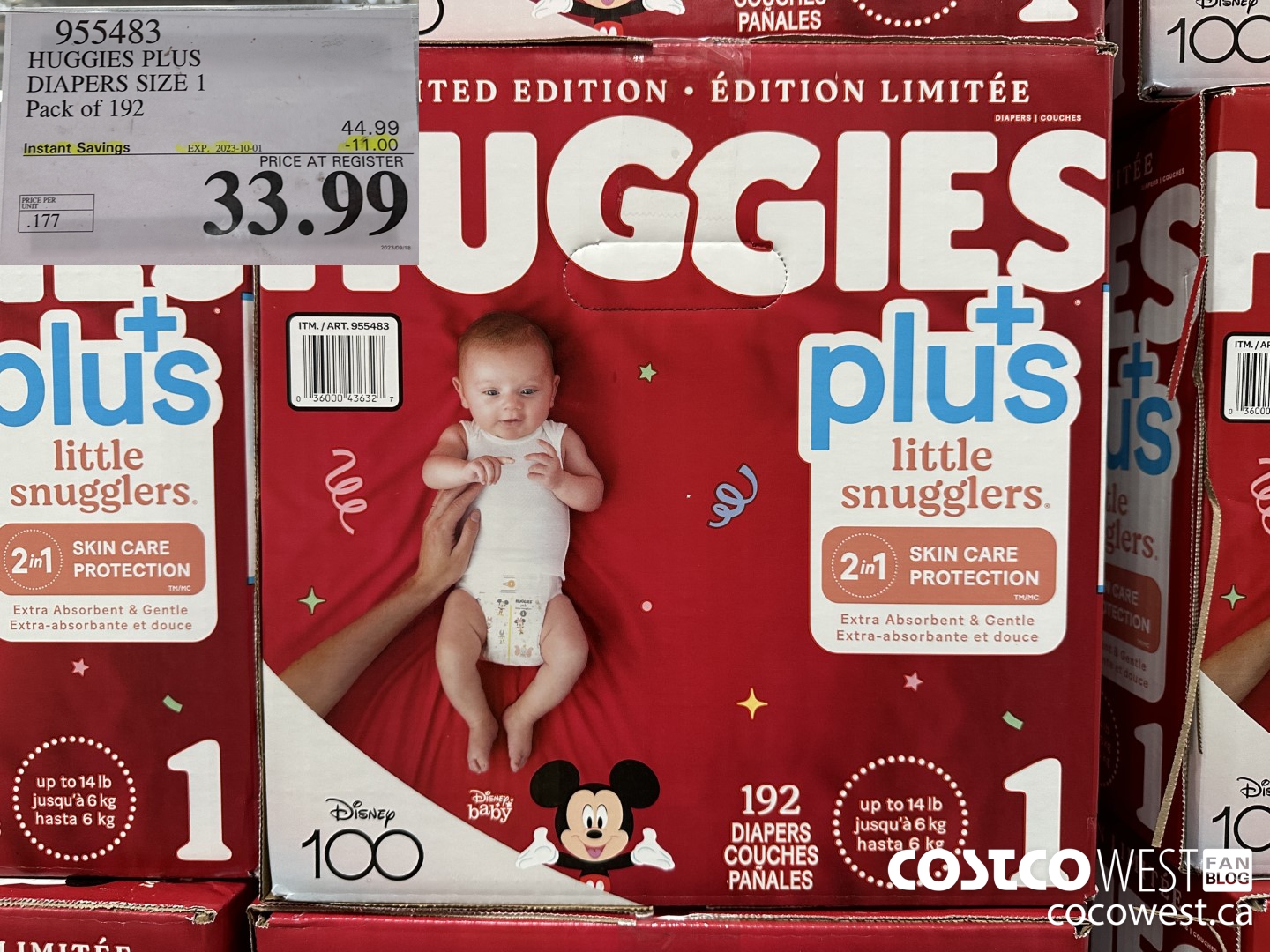 955483 HUGGIES LITTLE SNUGGLE SIZE 1 DIAPERS PACK OF 192 ($11.00 INSTANT SAVINGS EXPIRES ON 2023-10-01) $33.99