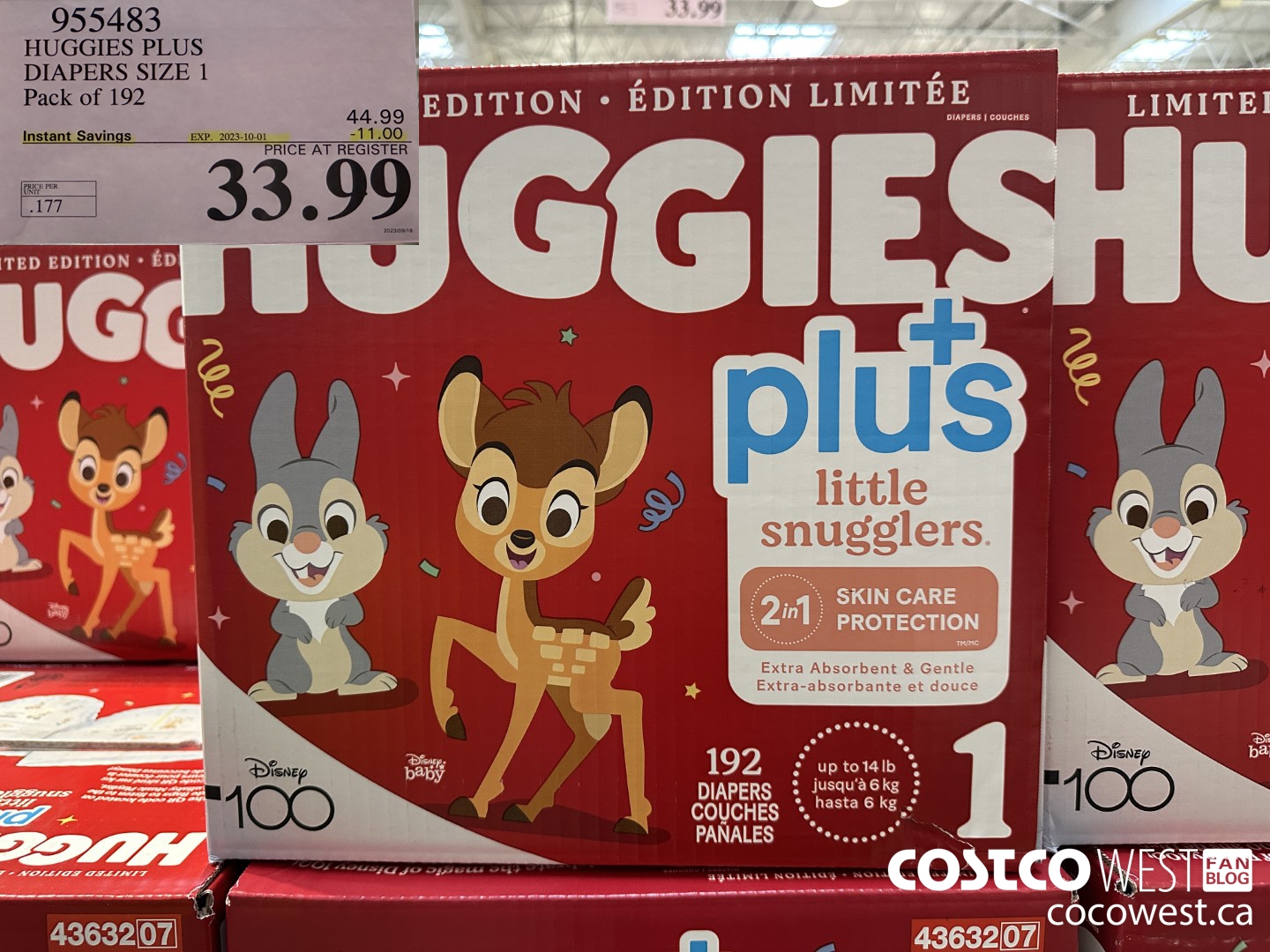 955483 HUGGIES LITTLE SNUGGLE SIZE 1 DIAPERS PACK OF 192 ($11.00 INSTANT SAVINGS EXPIRES ON 2023-10-01) $33.99