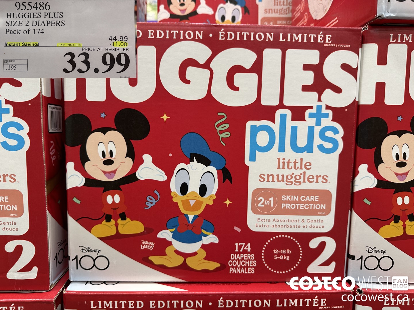 955486 HUGGIES LITTLE SNUGGLE SIZE 2 DIAPERS PACK OF 174 ($11.00 INSTANT SAVINGS EXPIRES ON 2023-10-01) $33.99