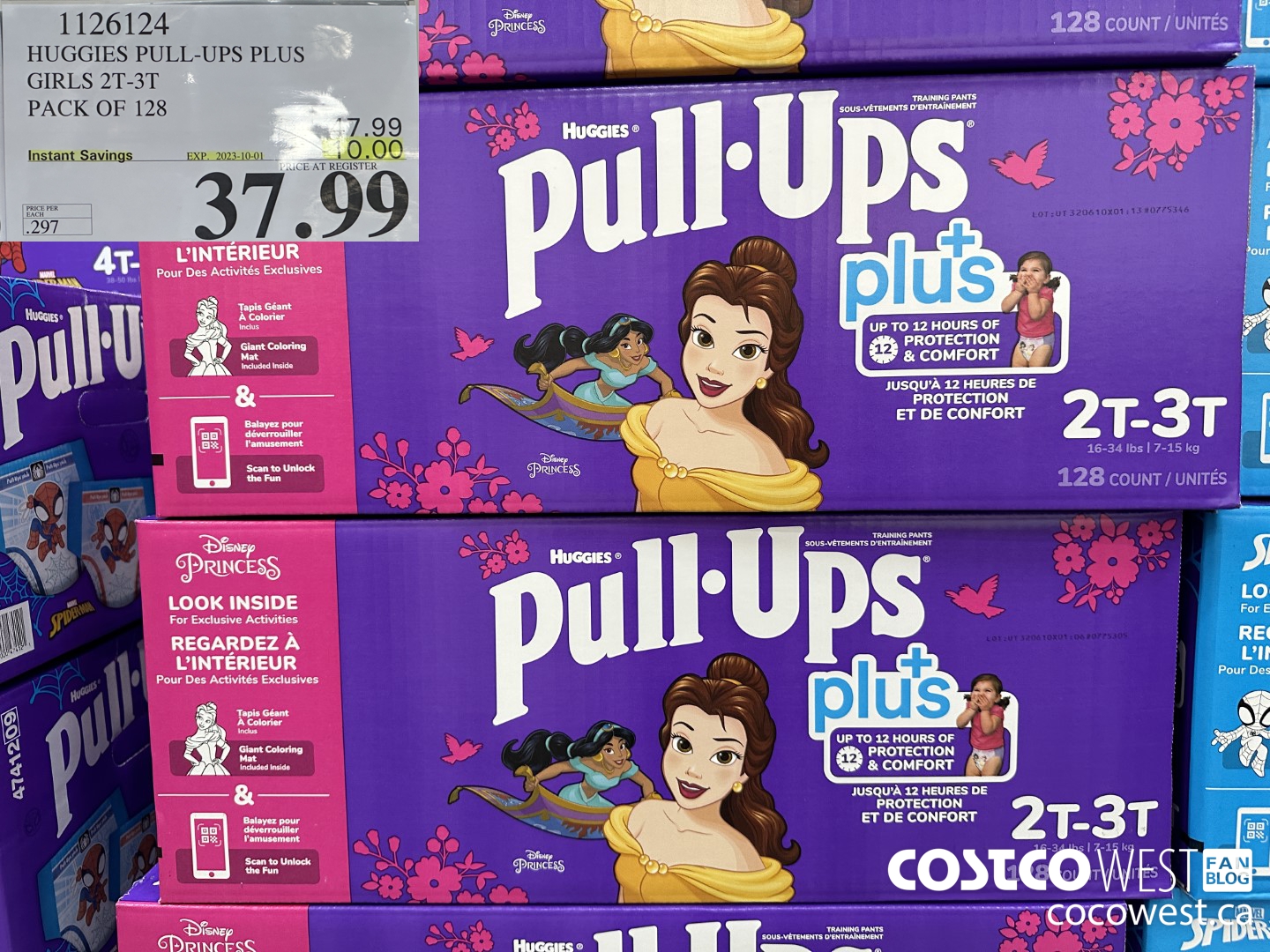 1126124 HUGGIES PULL-UPS GIRLS 2T-3T PACK OF 128 ($10.00 INSTANT SAVINGS EXPIRES ON 2023-10-01) $37.99