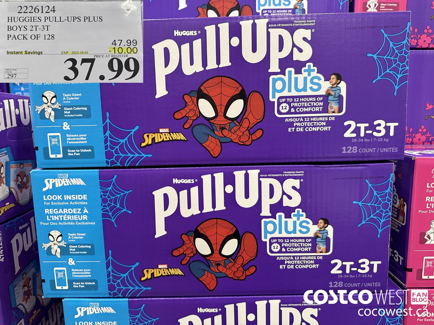 2226124 HUGGIES PULL-UPS PLUS BOYS 2T-3T PACK OF 128 ($10.00 INSTANT SAVINGS EXPIRES ON 2023-10-01) $37.99