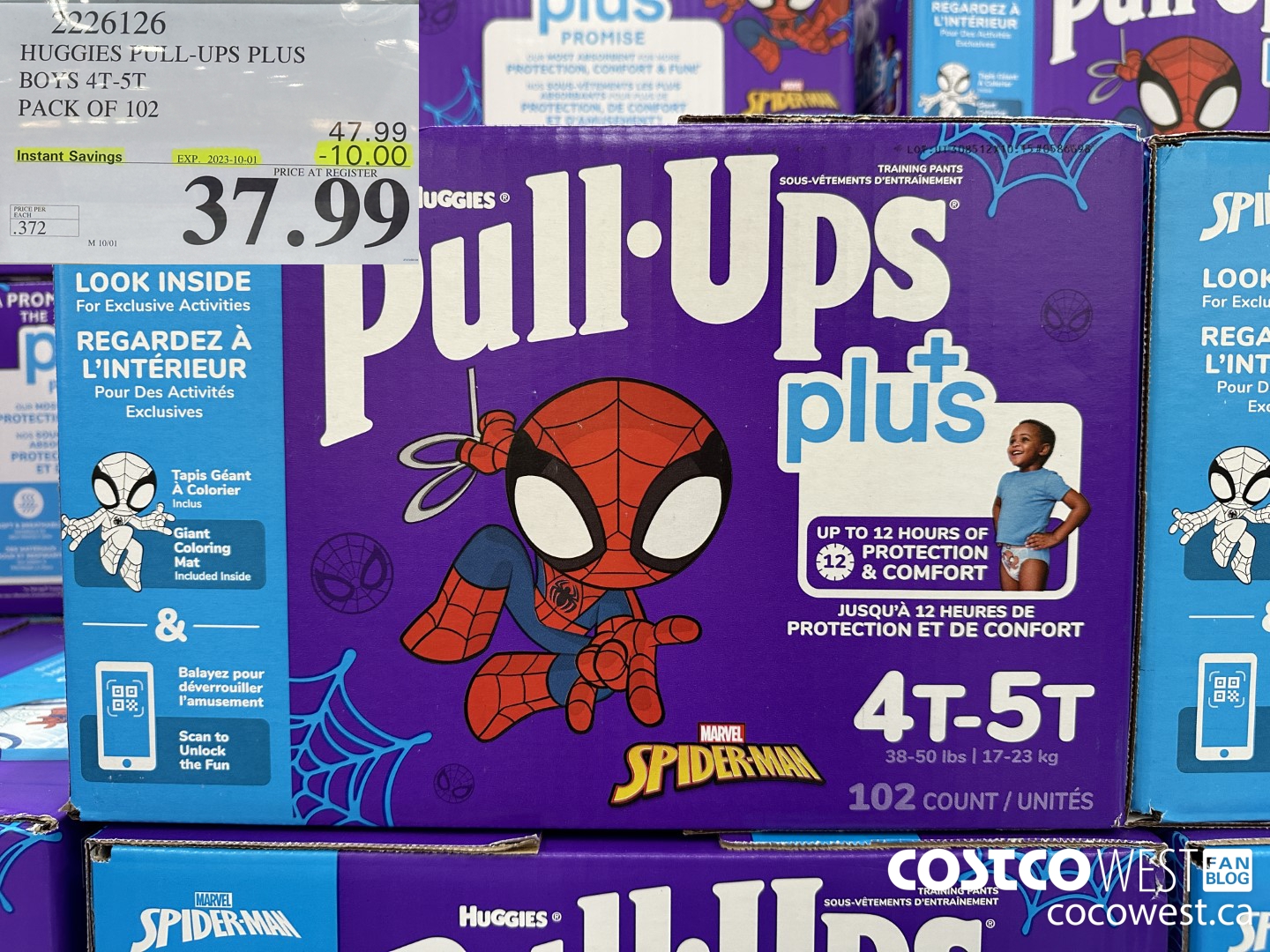 2226126 HUGGIES PULL-UPS PLUS BOYS 4T-5T PACK OF 102 ($10.00 INSTANT SAVINGS EXPIRES ON 2023-10-01) $37.99