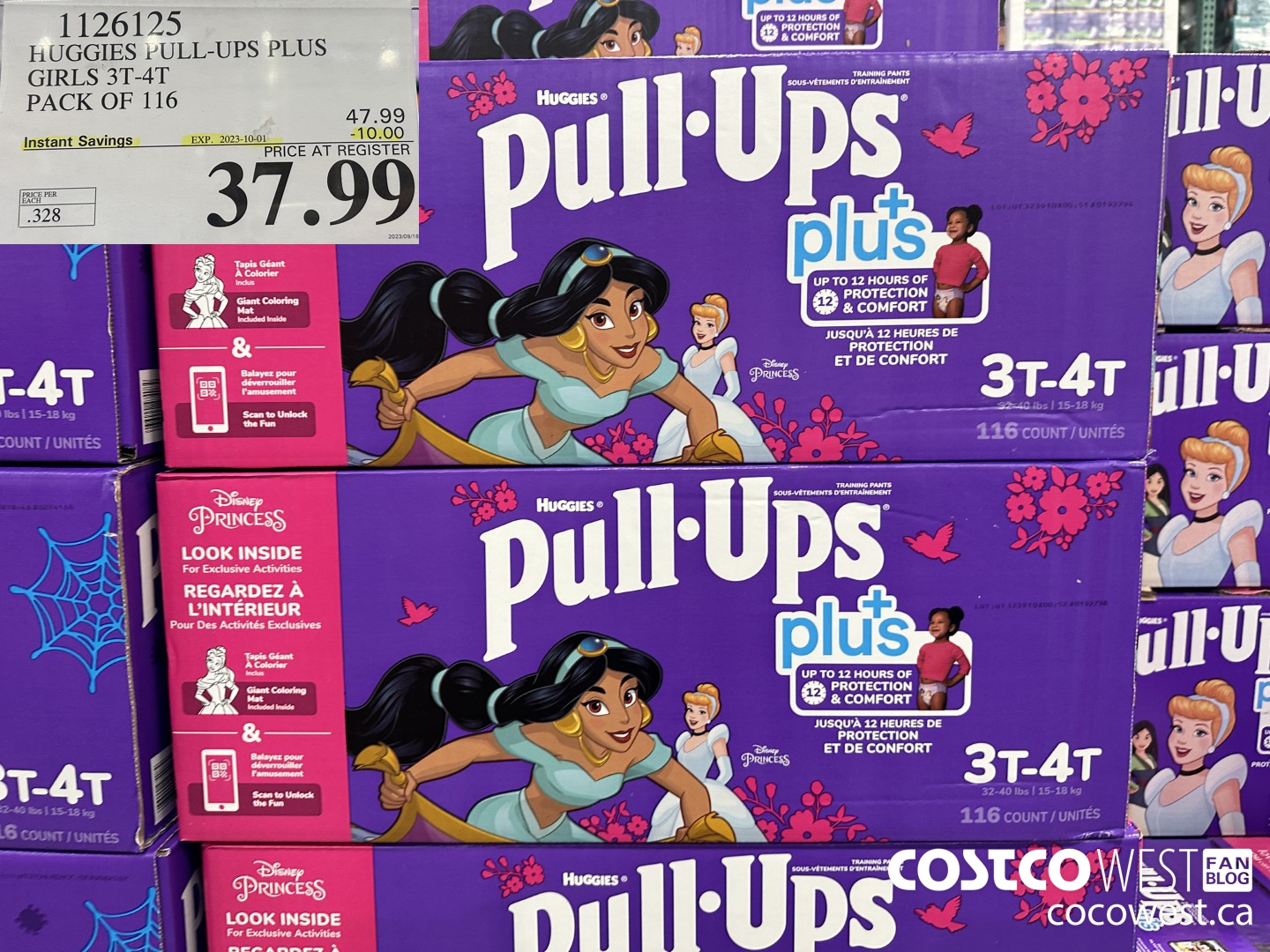 1126125 HUGGIES PULL-UPS PLUS BOYS OR GIRLS 3T-4T PACK OF 116 ($10.00 INSTANT SAVINGS EXPIRES ON 2023-10-01) $37.99