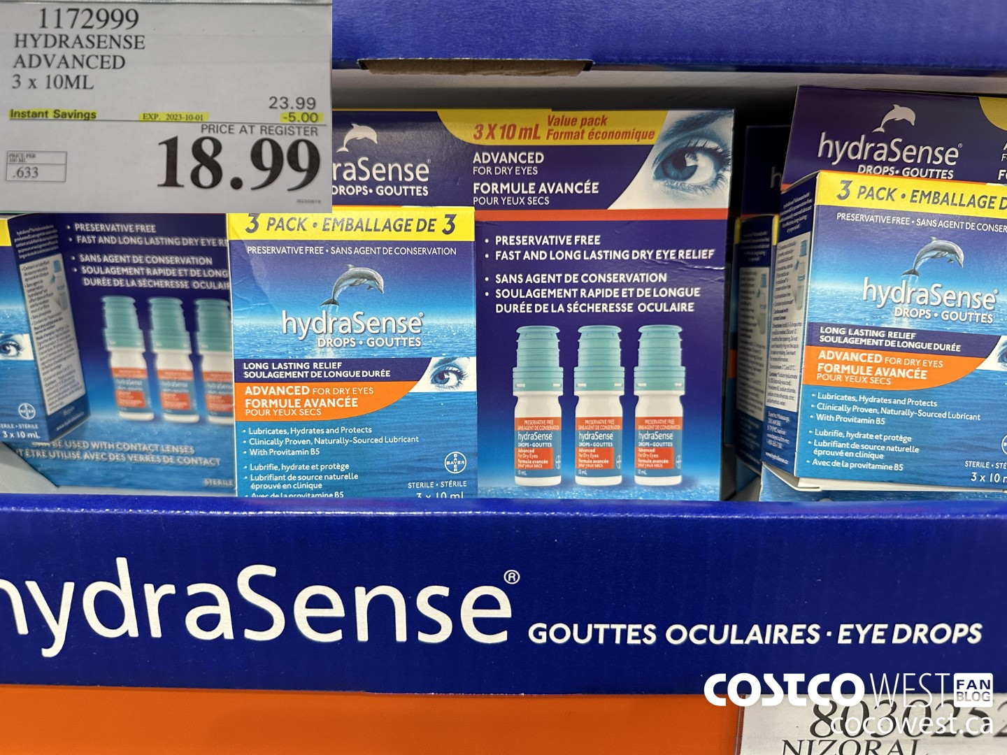 1172999 HYDRASENSE ADVANCED 3 x 10ML ($5.00 INSTANT SAVINGS EXPIRES ON 2023-10-01) $18.99