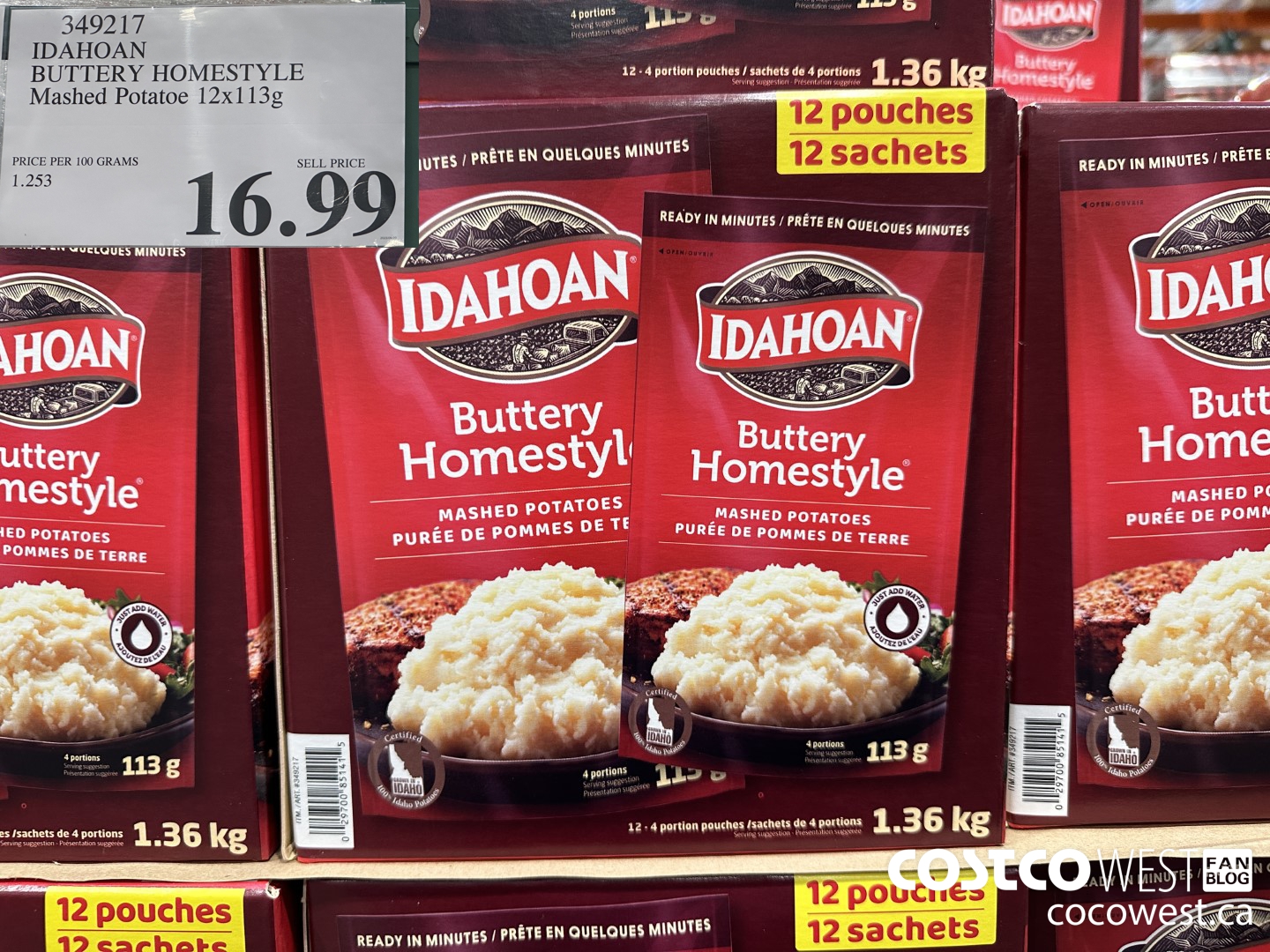 349217 IDAHOAN BUTTERY HOMESTYLE MASHED POTATOE 12 X 113 G $16.99