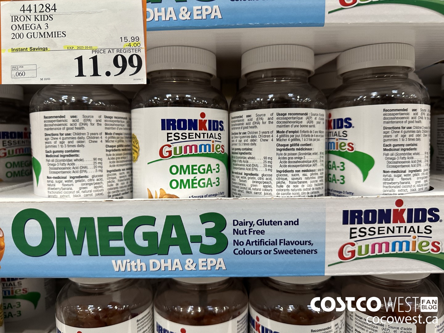 441284 IRON KIDS OMEGA 3 200 GUMMIES ($4.00 INSTANT SAVINGS EXPIRES ON 2023-10-01) $11.99