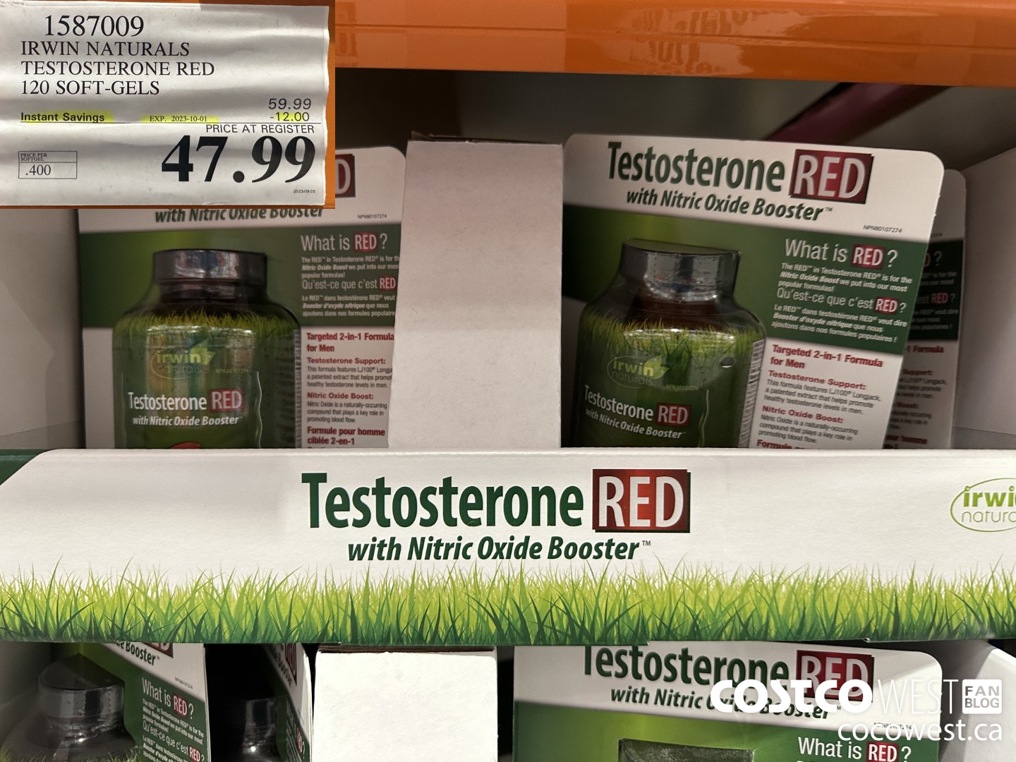 1587009 IRWIN NATURALS TESTOSTERONE RED 120 SOFT-GELS ($12.00 INSTANT SAVINGS EXPIRES ON 2023-10-01) $47.99