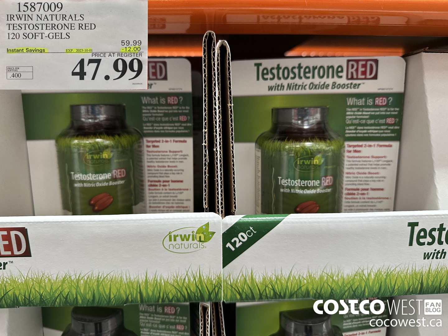 1587009 IRWIN NATURALS TESTOSTERONE RED 120 SOFT-GELS ($12.00 INSTANT SAVINGS EXPIRES ON 2023-10-01) $47.99
