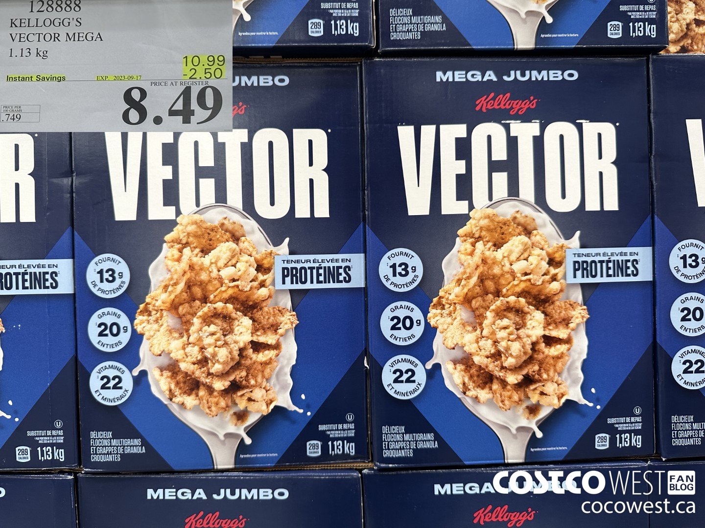128888 KELLOGGS VECTOR MEGA 1.13KG ($2.50 INSTANT SAVINGS EXPIRES ON 2023-09-17) $8.49