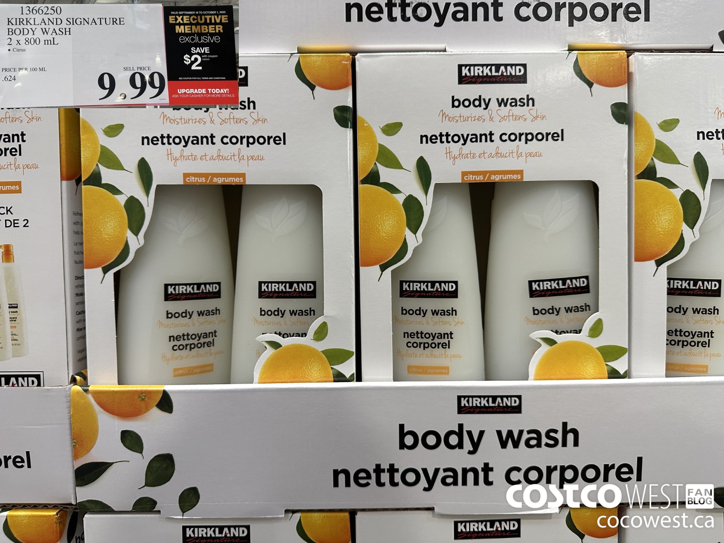 1366250 KIRKLAND SIGNATURE BODY WASH 800ML X 2 ($2.00 INSTANT SAVINGS EXPIRES ON 2023-10-01) $7.99