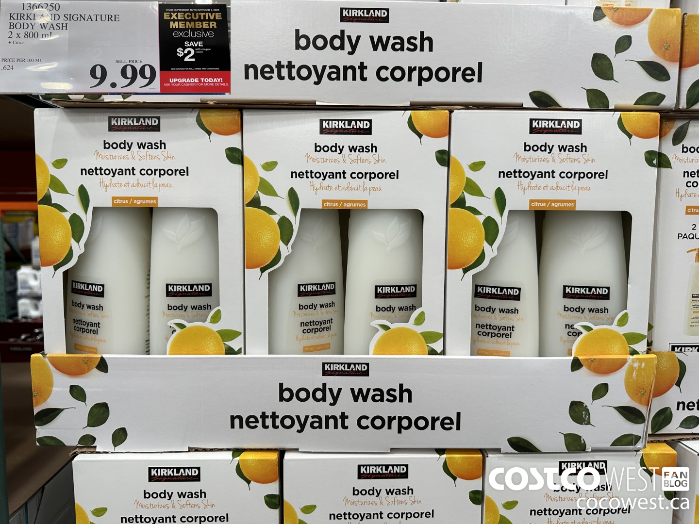 1366250 KIRKLAND SIGNATURE BODY WASH 800ML X 2 ($2.00 INSTANT SAVINGS EXPIRES ON 2023-10-01) $7.99