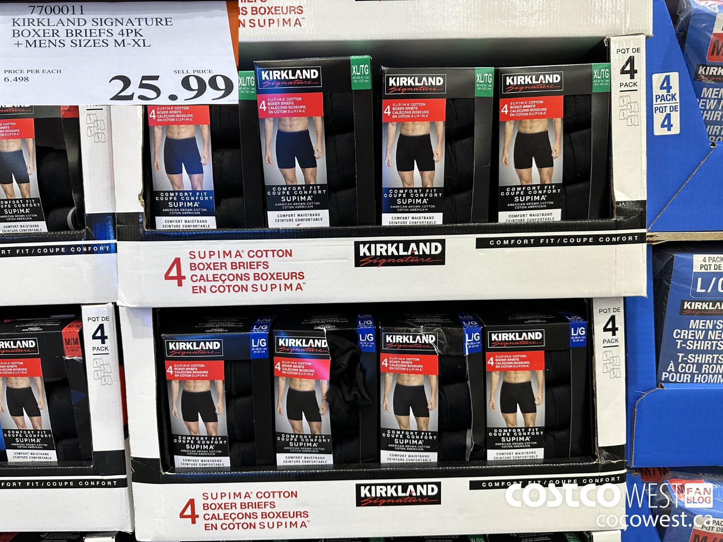 KIRKLAND SIGNATURE BOXER BRIEFS 4PK + MENS SIZES M - XL at Costco