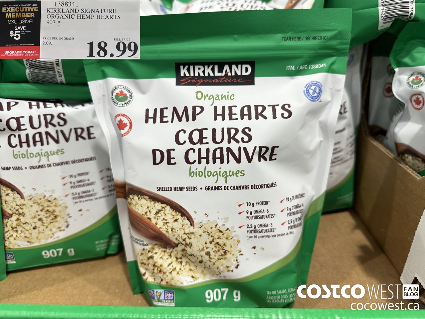 1388341 KIRKLAND SIGNATURE HEMP HEARTS 908 g ($5.00 INSTANT SAVINGS EXPIRES ON 2023-10-01) $13.99