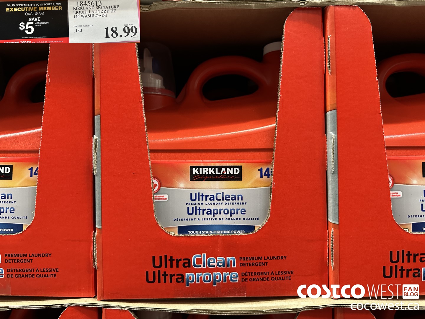 1845613 KIRKLAND SIGNATURE LIQUID LAUNDRY HE 146 WASHLOADS ($5.00 INSTANT SAVINGS EXPIRES ON 2023-10-01) $13.99