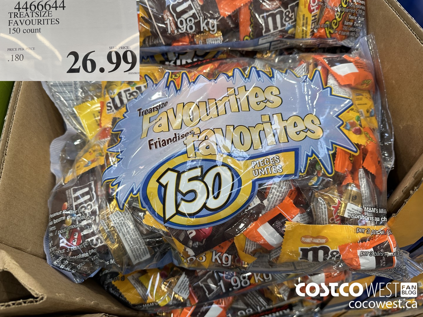 4466644 KIRKLAND SIGNATURE TREATSIZE FAVOURITES 150 count  $26.99